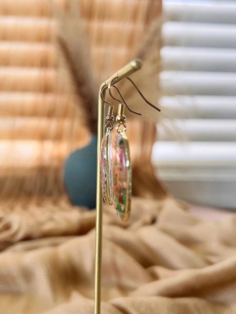 Handmade Floral Resin Earrings